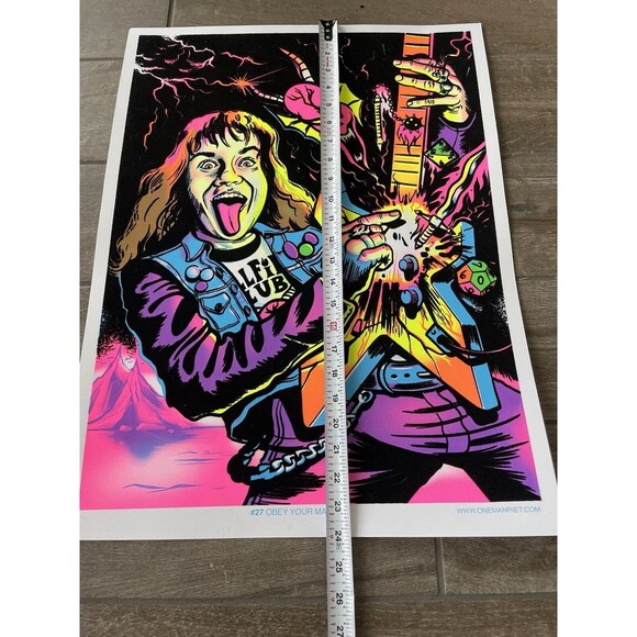 Obey Your Master Blacklight Poster Flocked Halloween New 24x18 - Picture 3 of 6